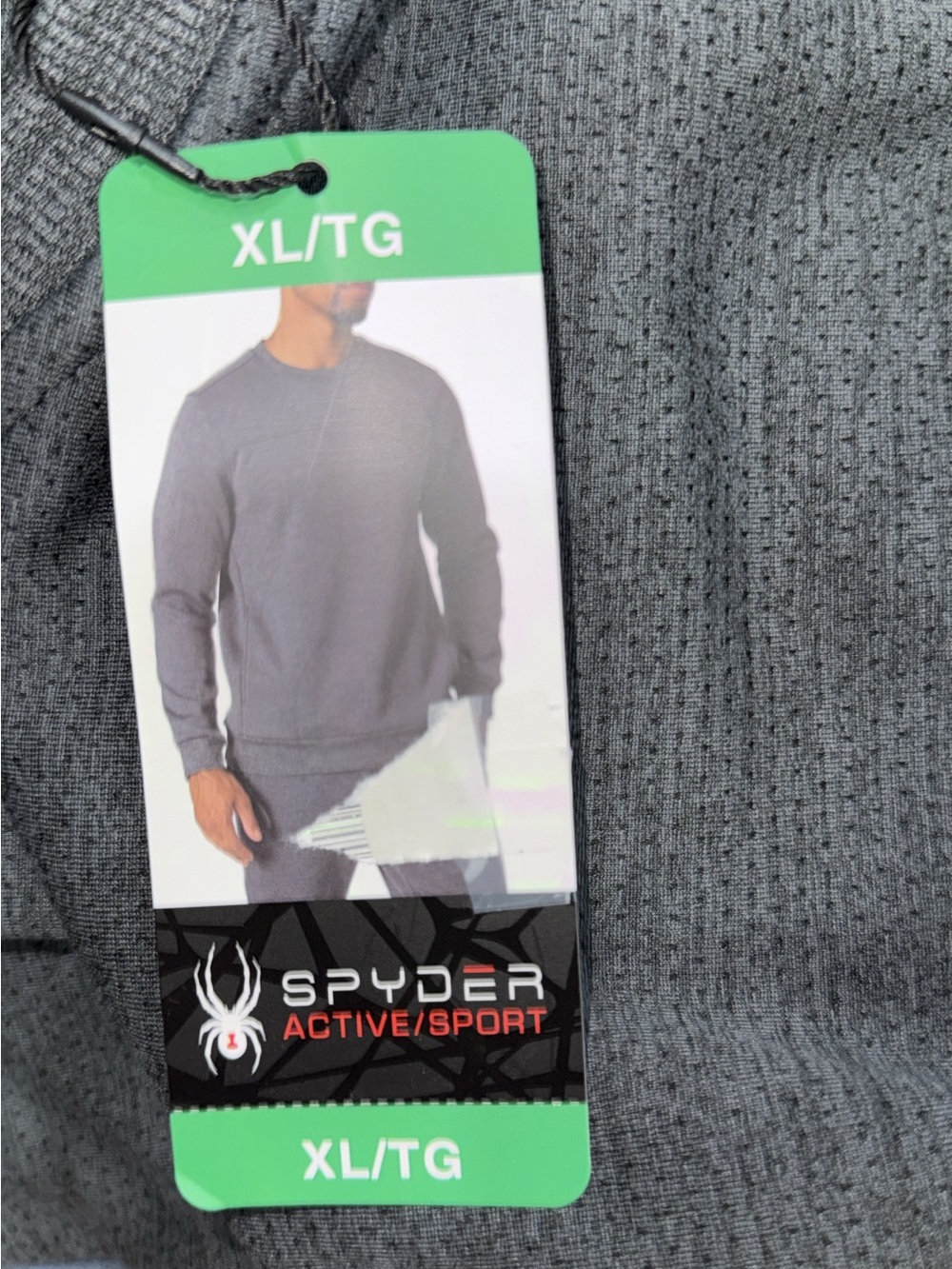 Spyder Men's Gray Crewneck Thermal Sweater